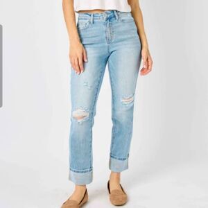 Judy Blue Americana Flag Boyfriend Jeans